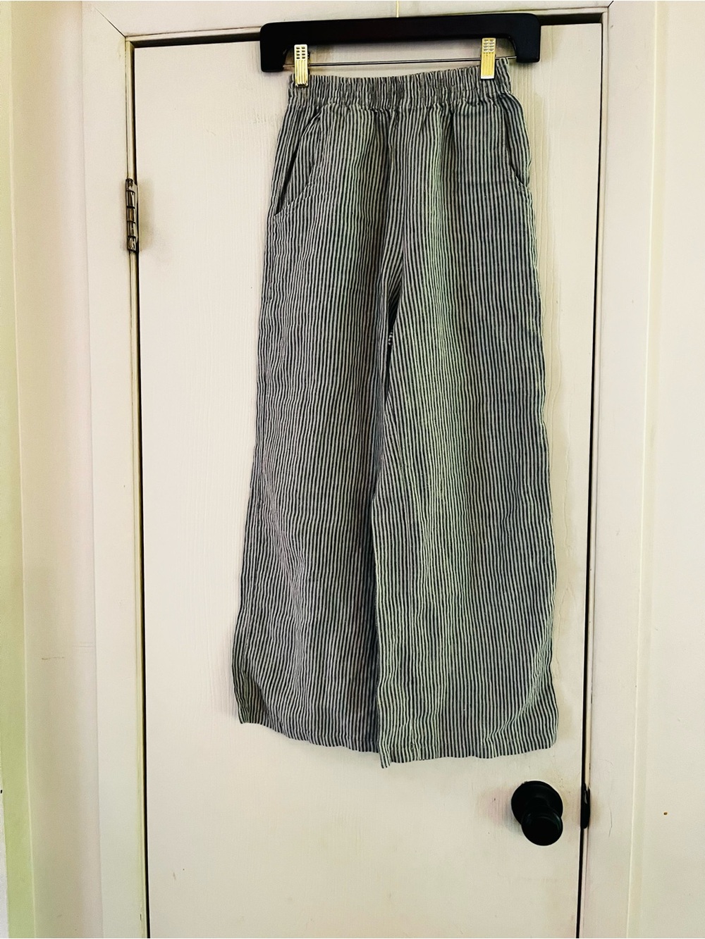 Linenfox Wide Leg Coastal Preppy Yacht Club Beach Minimal Pajama Trousers Xxs